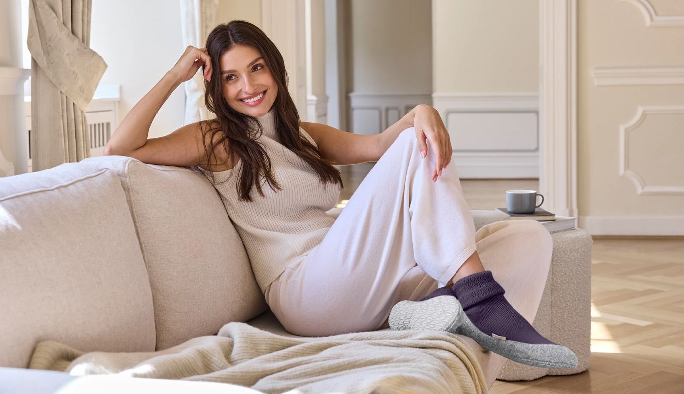 Collectie merino wollen anti-slip sokken voor dames