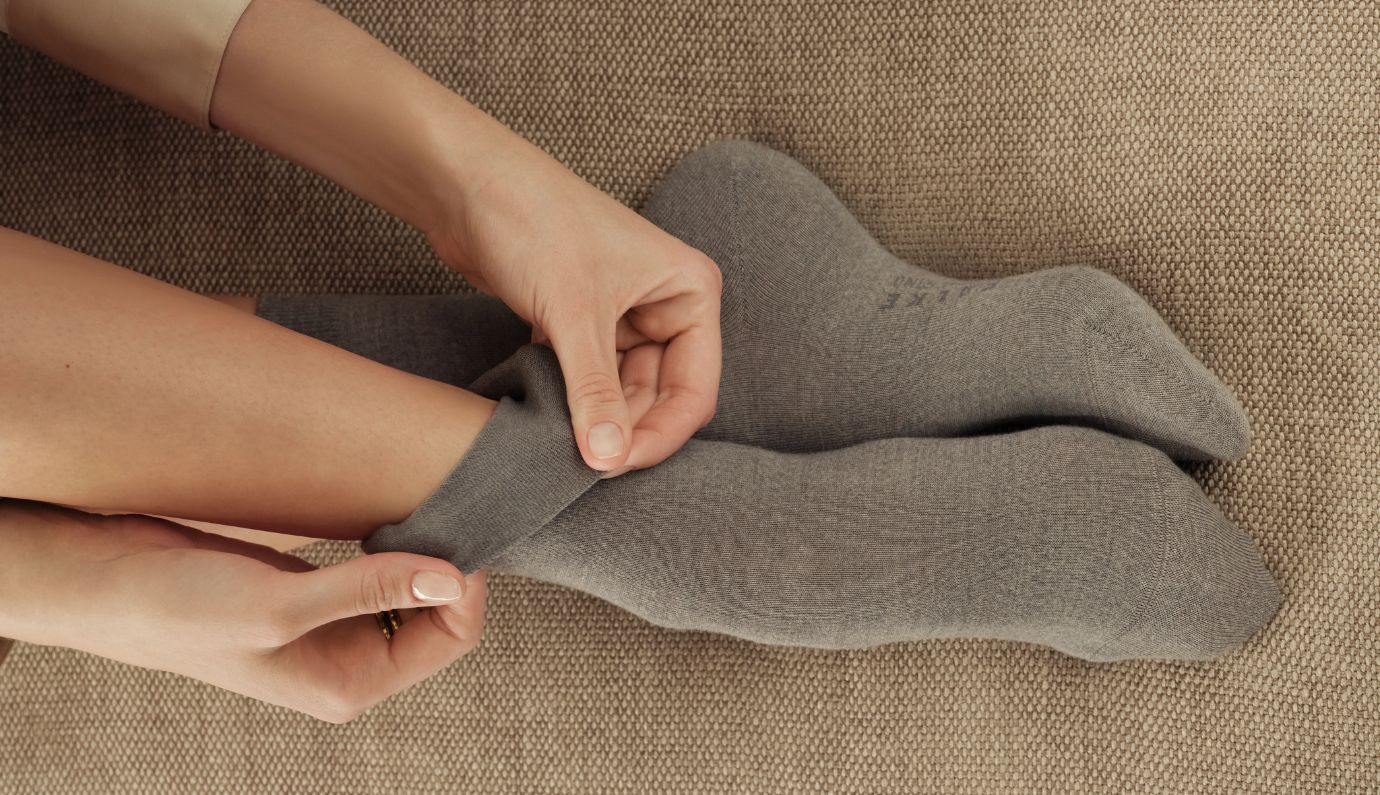 Collectie merino wollen sokken met losse boord