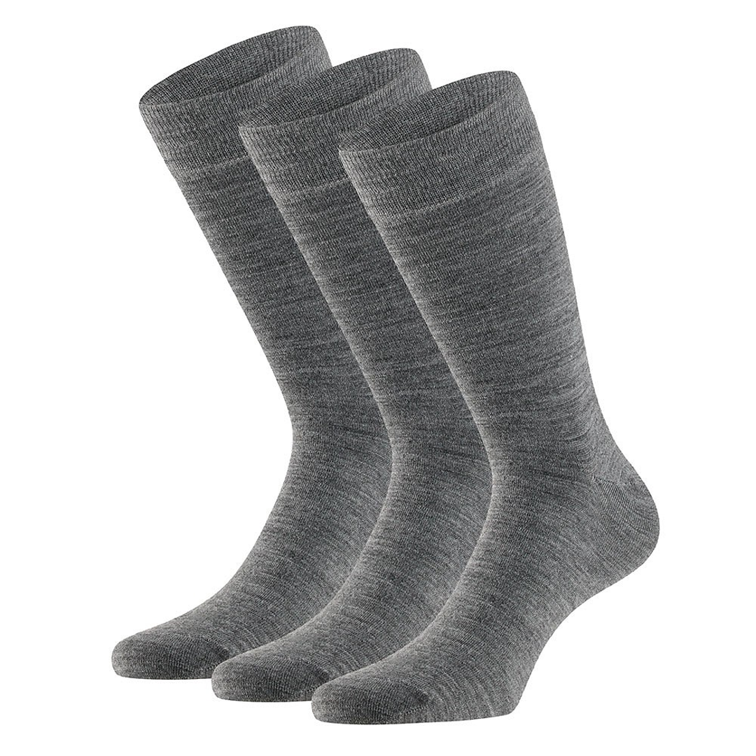 Nette sokken 3-pack grijs met hoge boord en badstof voetbed