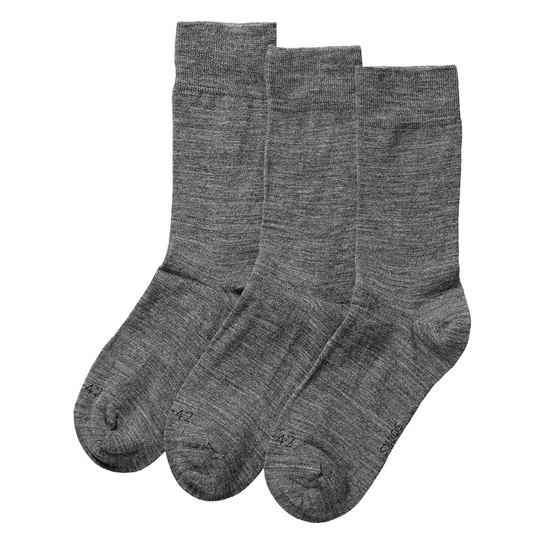 Grijze nette sokken 3-pack, achterzijde met hoge boord