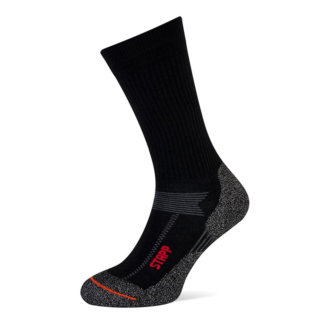 Boston Thermo wandelsokken zwart: enkel, geribbelde schacht en grijze hiel/teen