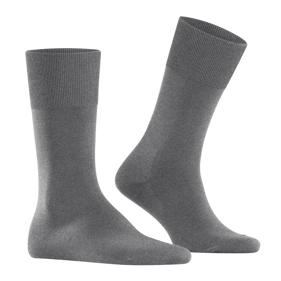 ClimaWool kniekousen grijs met geribde boord en subtiele hiel-/teenzoom