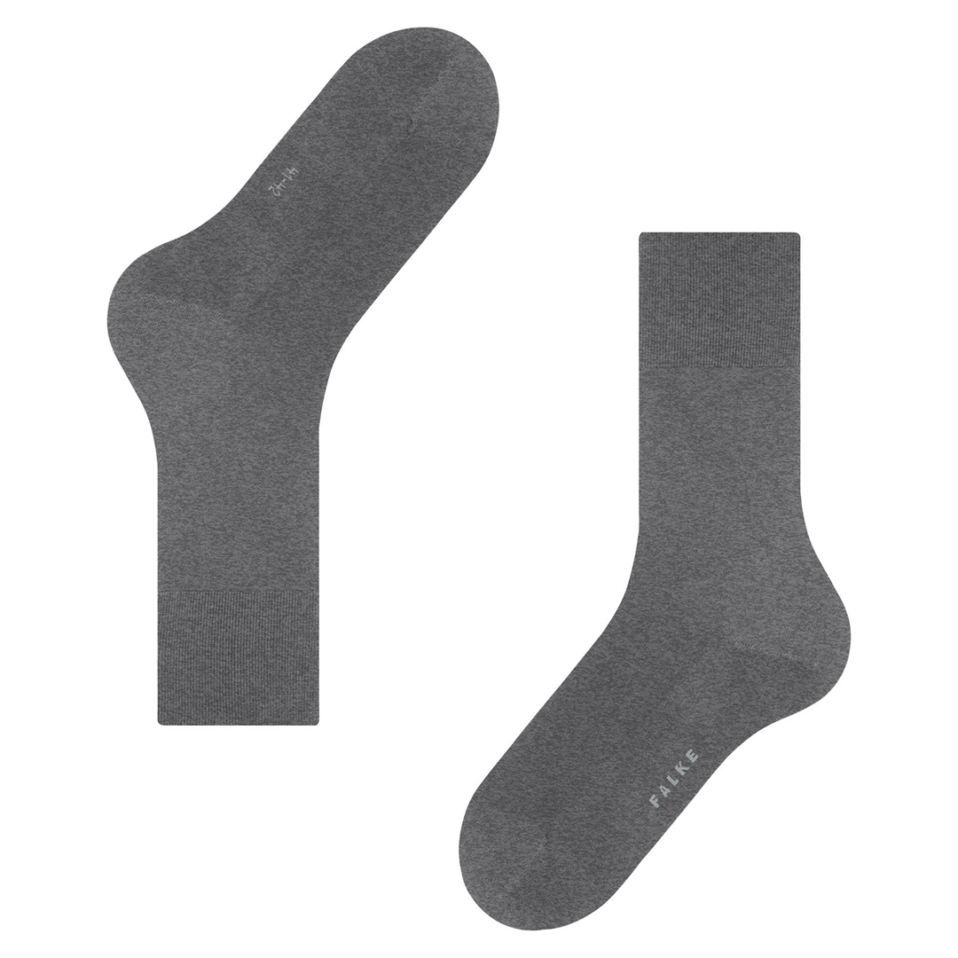 FALKE kniekousen grijs met kleine logo-markering op de voet en hiel