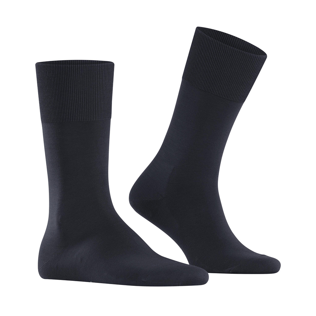 Donkerblauwe kniekousen merino-lyocell mix, teen en hiel met versteviging, dames.