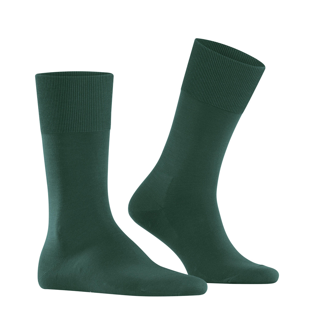 ClimaWool herensokken donkergroen, ronde teen en stevige hiel, ribstructuur boven