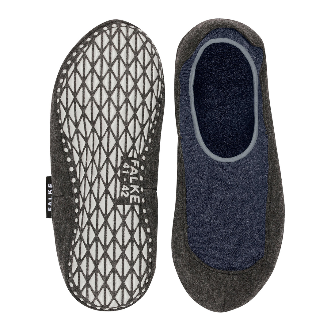 Cosyshoe sloffen heren donkerblauw, antislip ruitpatroon op onderkant