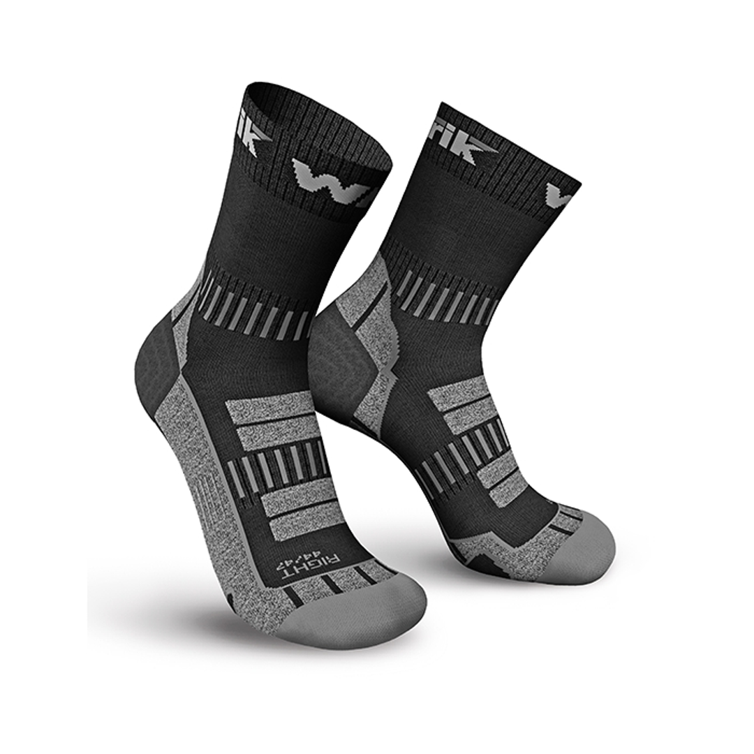 Evoke thermo werksokken 2-pack, zwart/grijs met grijze en zwarte accenten