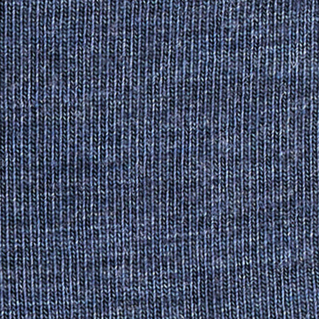 Dames merino sokken blauw: close-up van het fijne geribbelde breisel