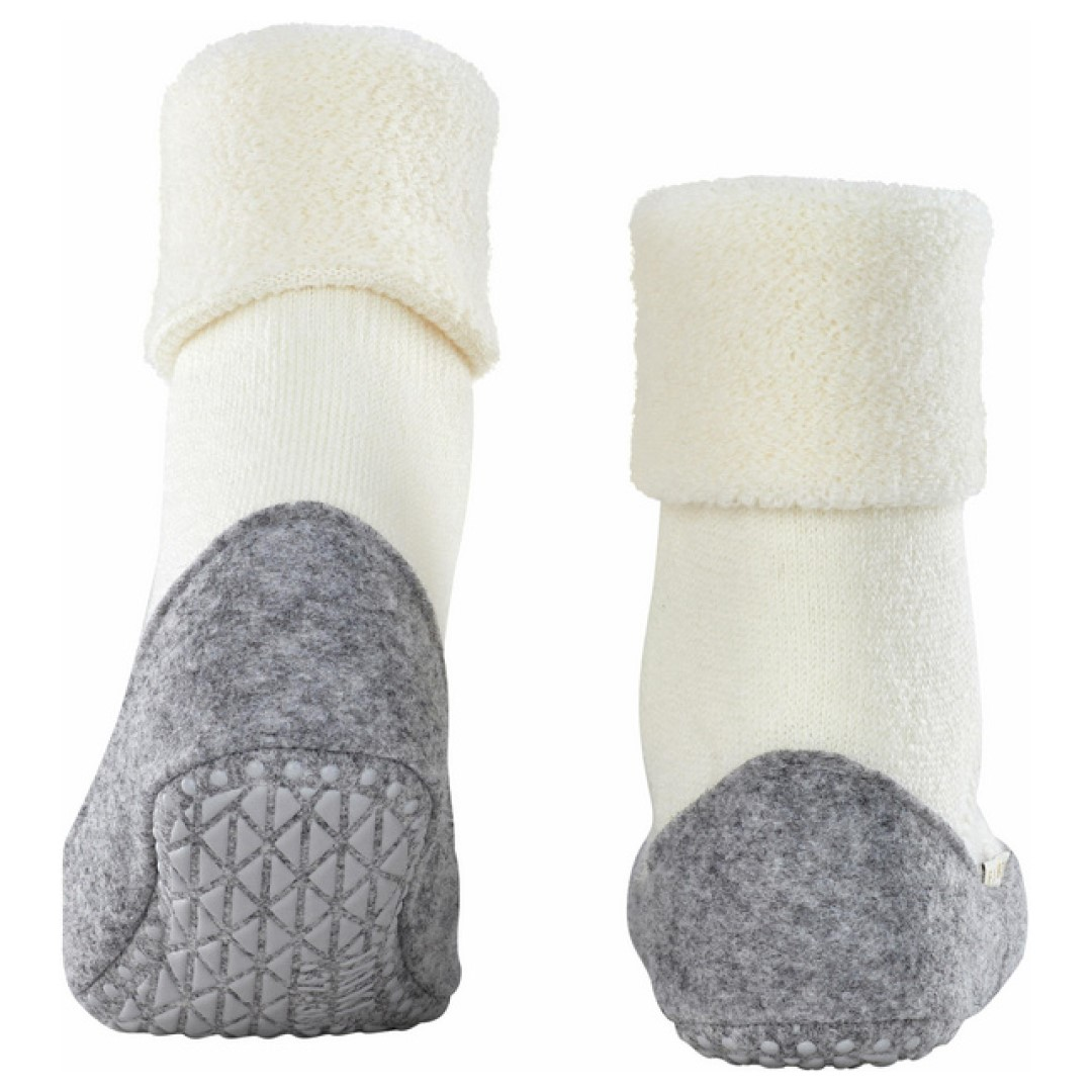 Gebroken wit dames pantoffels met anti-slip zool en extra dikke, zachte voering