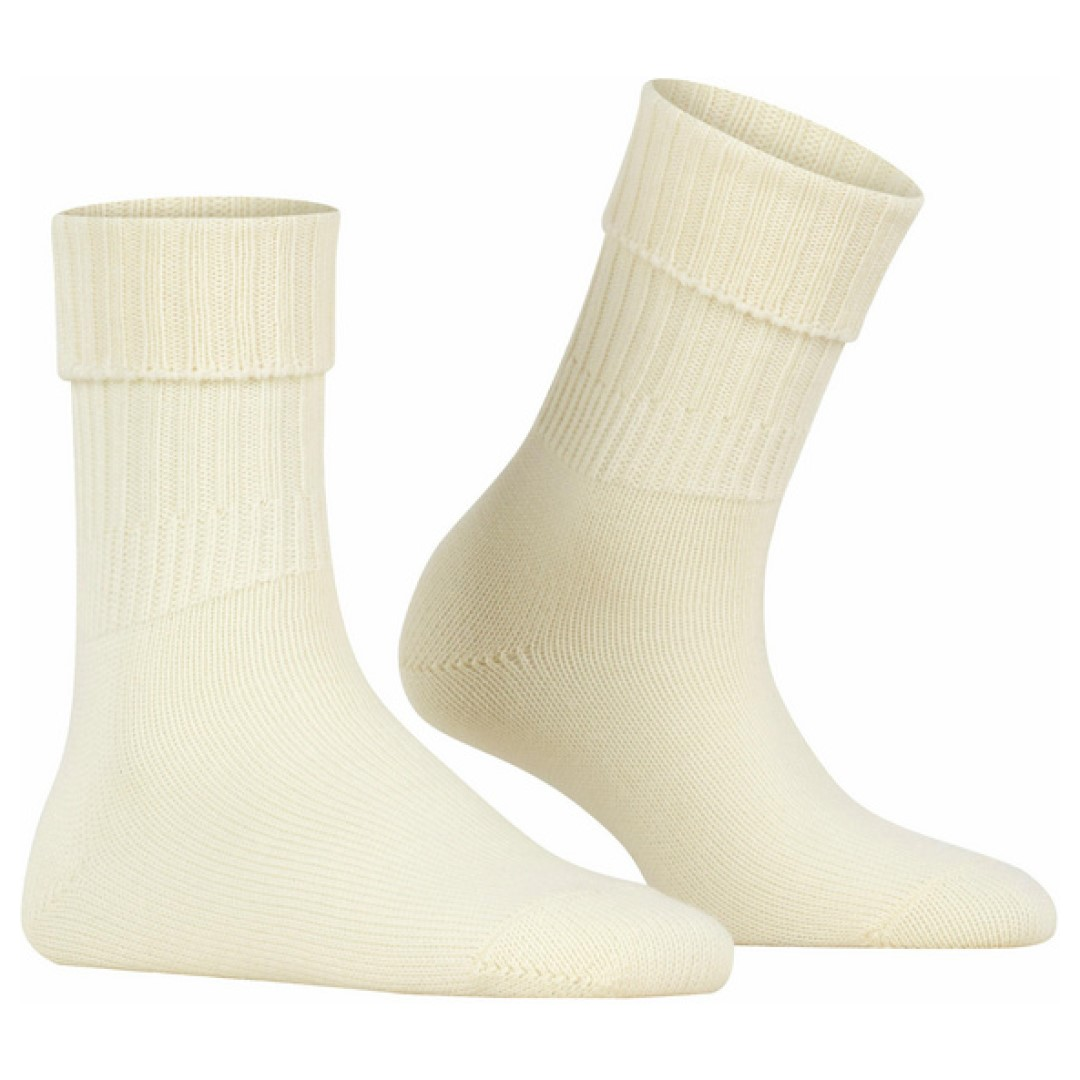 Gebroken-witte Striggings bootsokken, set van twee met ribgebreide schacht