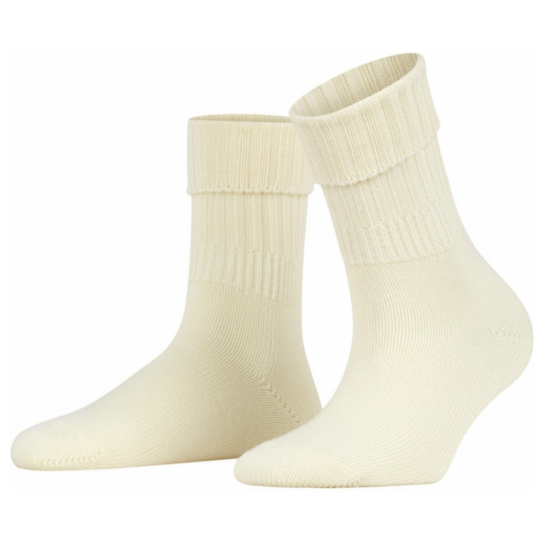 Gebroken-witte Striggings bootsokken met brede ribboorden en geribde schacht