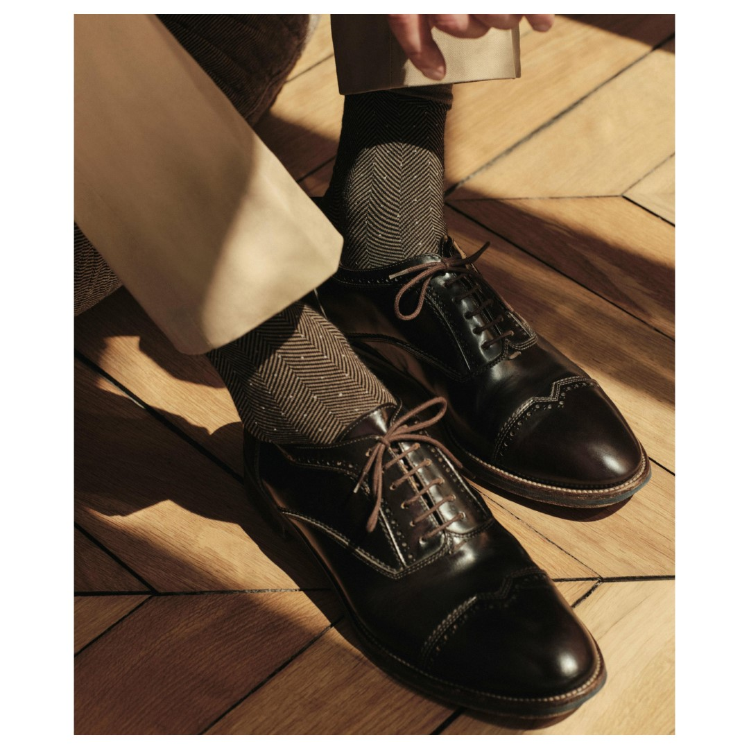 Sensitive Herringbone Heren Sokken met Losse Boord