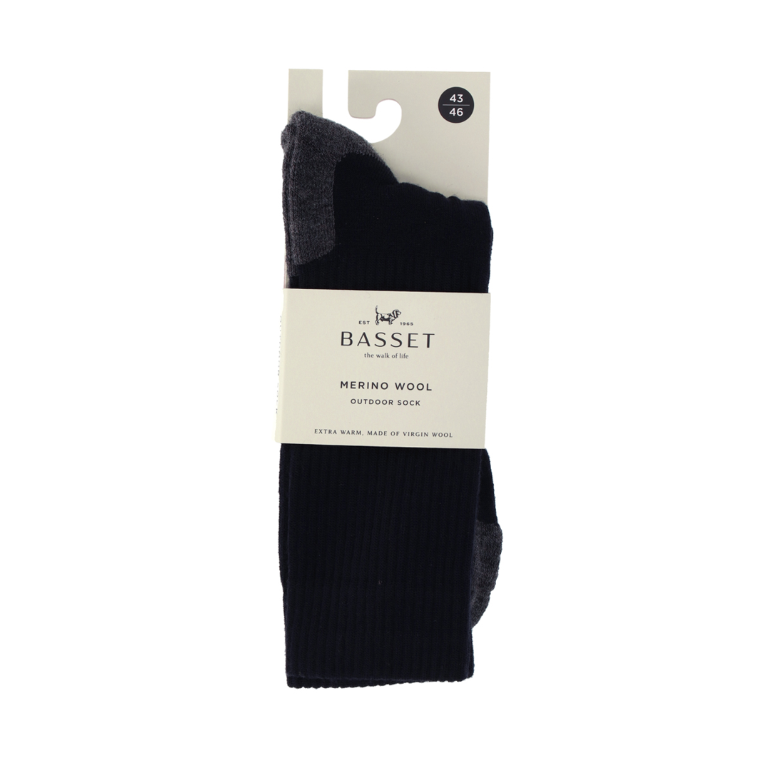 Basset merinowol outdoor sokkenverpakking, maat 43-46, zwart