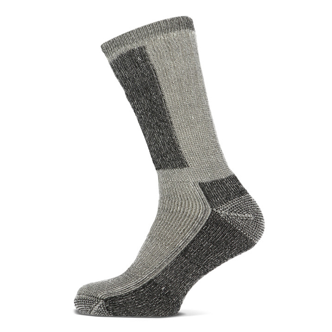 Thermosokken met badstof voering, off white en zwart geribde boord
