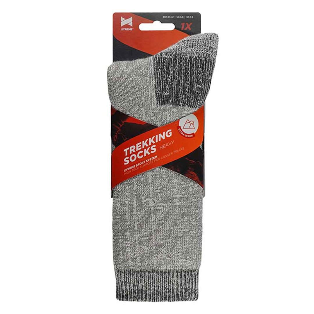 Xtreme Thermal+ trekking sokken grijs op verpakking