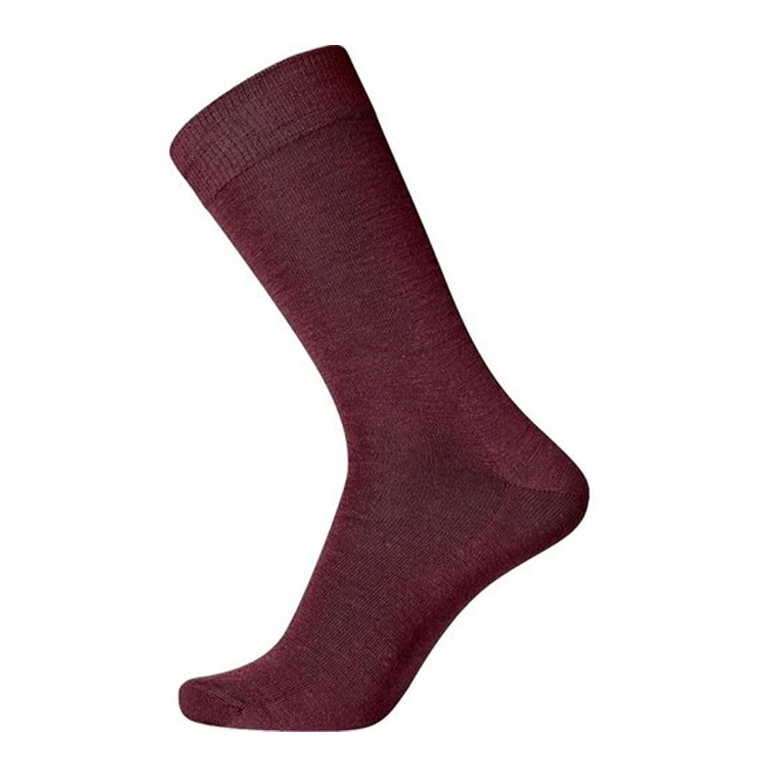 Twin sokken van katoen-merino mix, rood/bordeaux