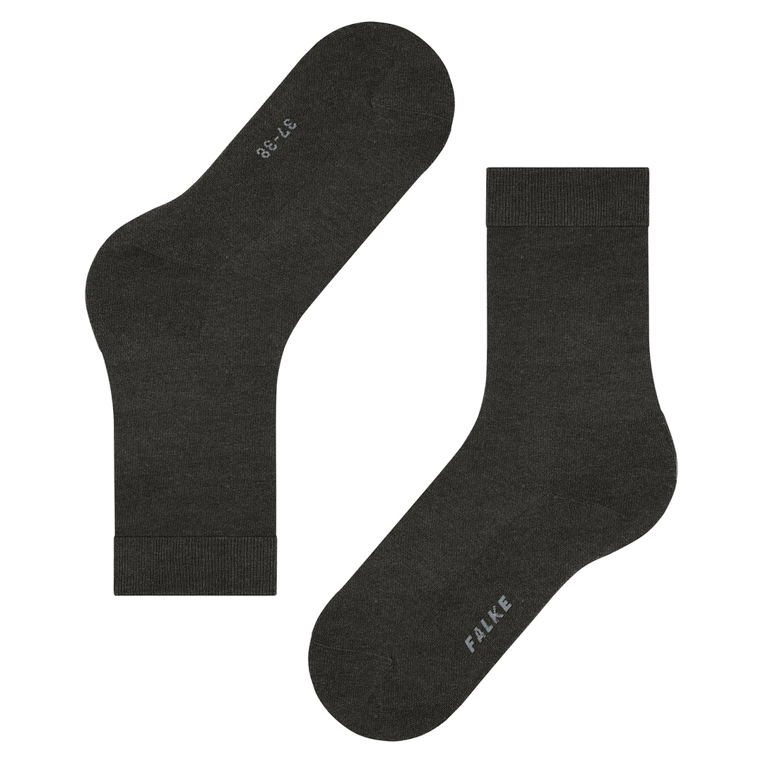 Antraciet FALKE damessokken, Merino-Lyocell mix met logo op de zool