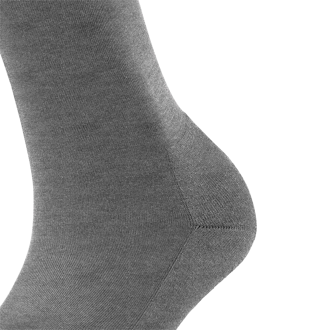 ClimaWool dames sokken grijs: hielzone met platte naad en gebreide textuur