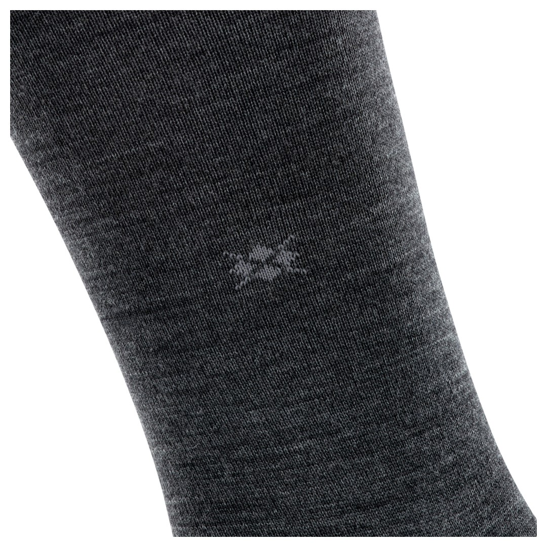 Grijze kniekousen voor heren met logo op de schacht