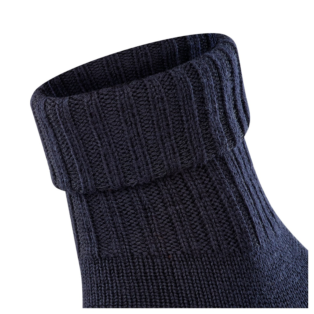 Plymouth sokken voor dames, donkerblauw, ribpatroon op de schacht, fijn breisel