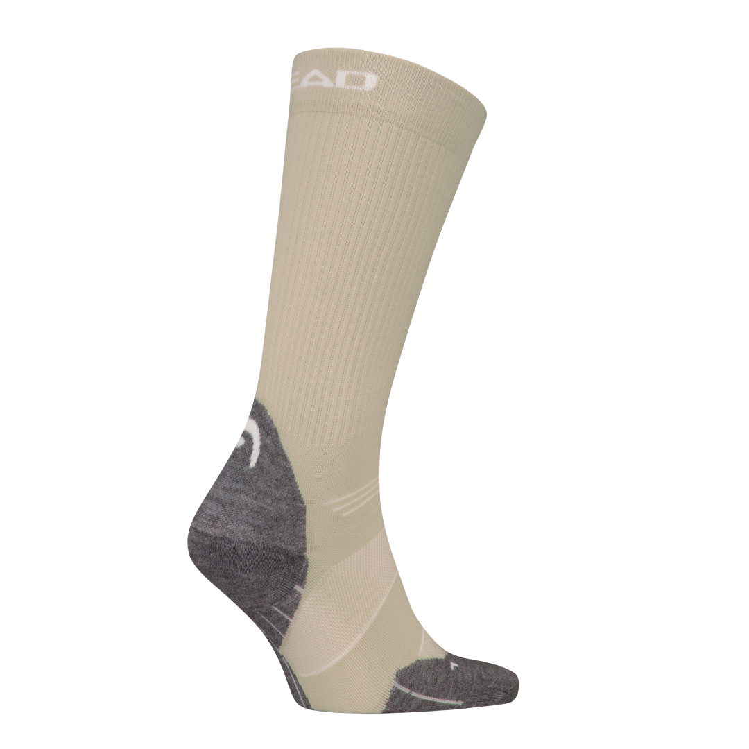 Koele wandelsokken Hiking Cool taupe met donkere enkel- en voorvoetpanelen