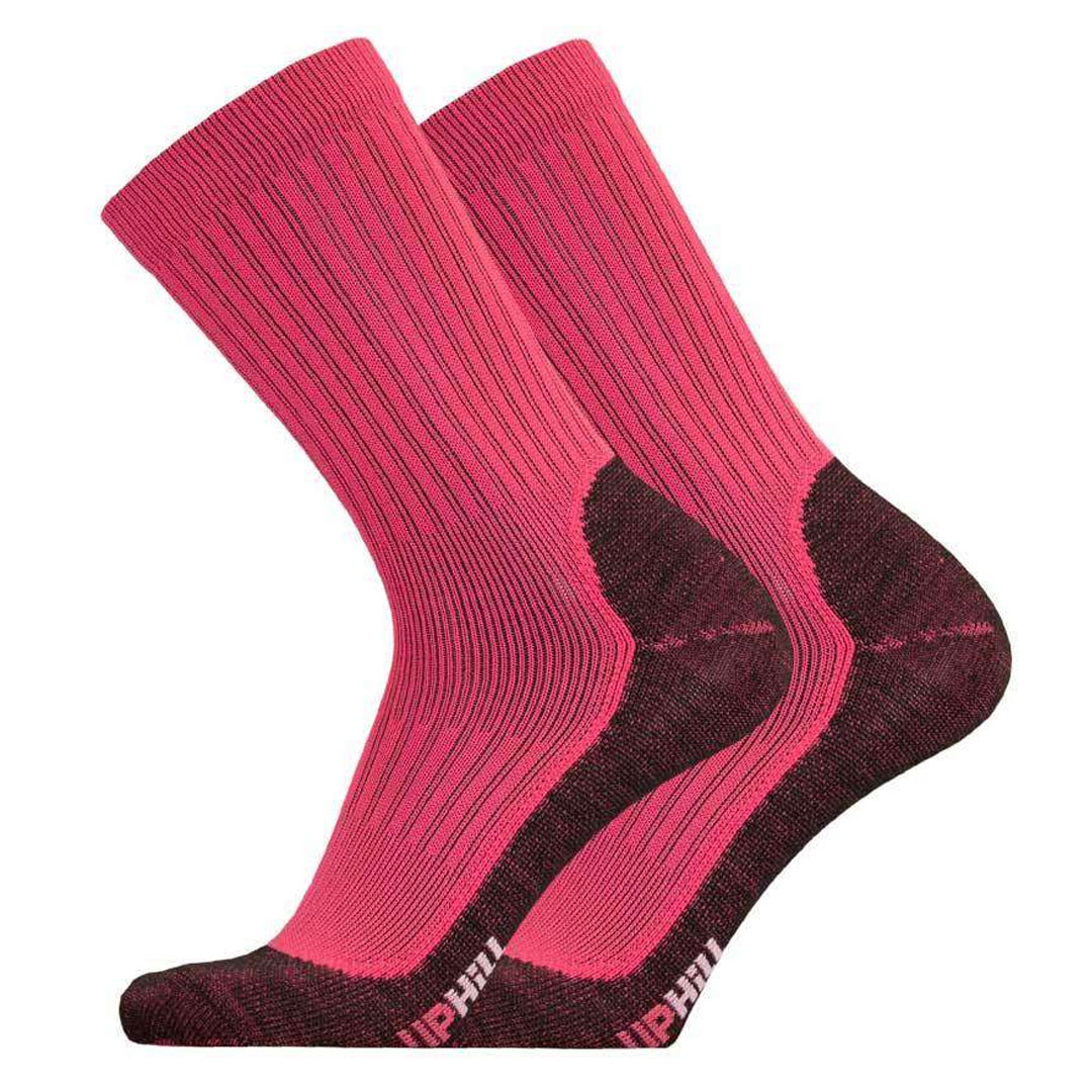 Technische hardloopsokken Winter XC, roze met donker inzetstuk bij hiel en tenen