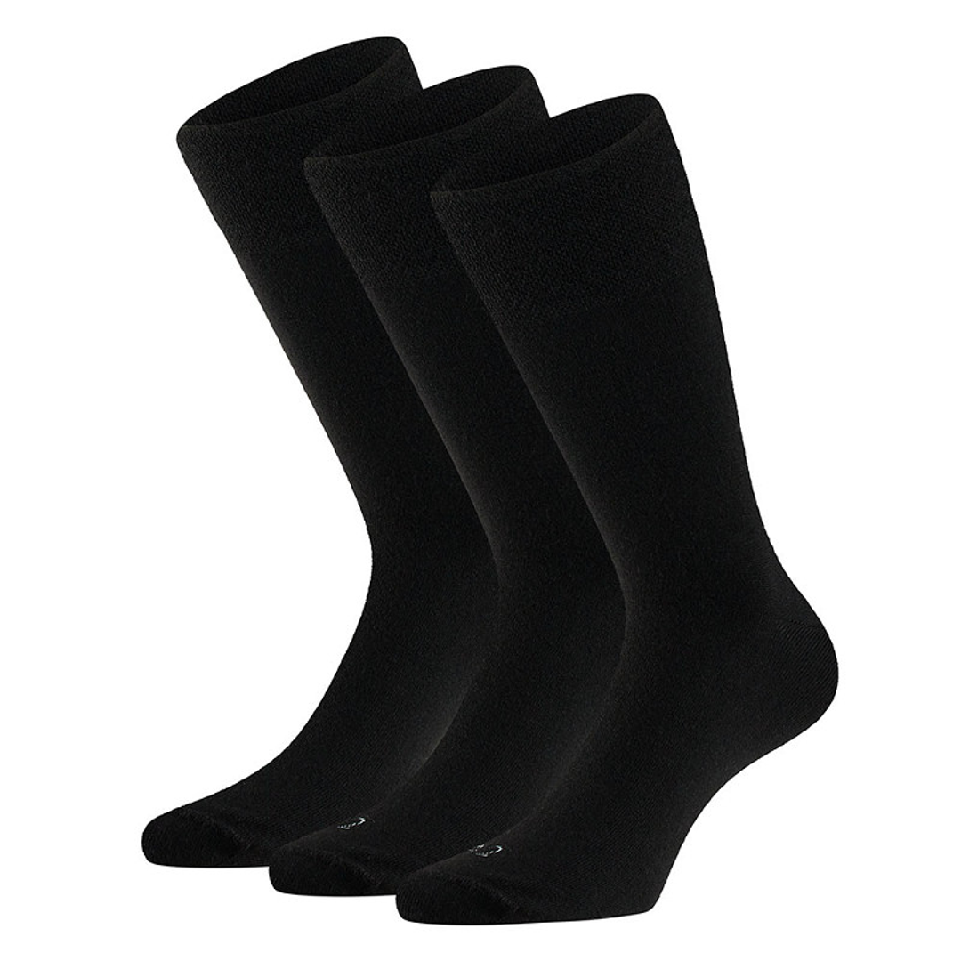 Antipress sokken 3-pack met losse boord, zwarte sokken, set van drie