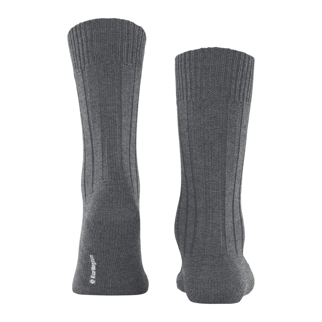 Dover boot sokken met rib in donker grijs, achterkant met verticale ribpanelen.
