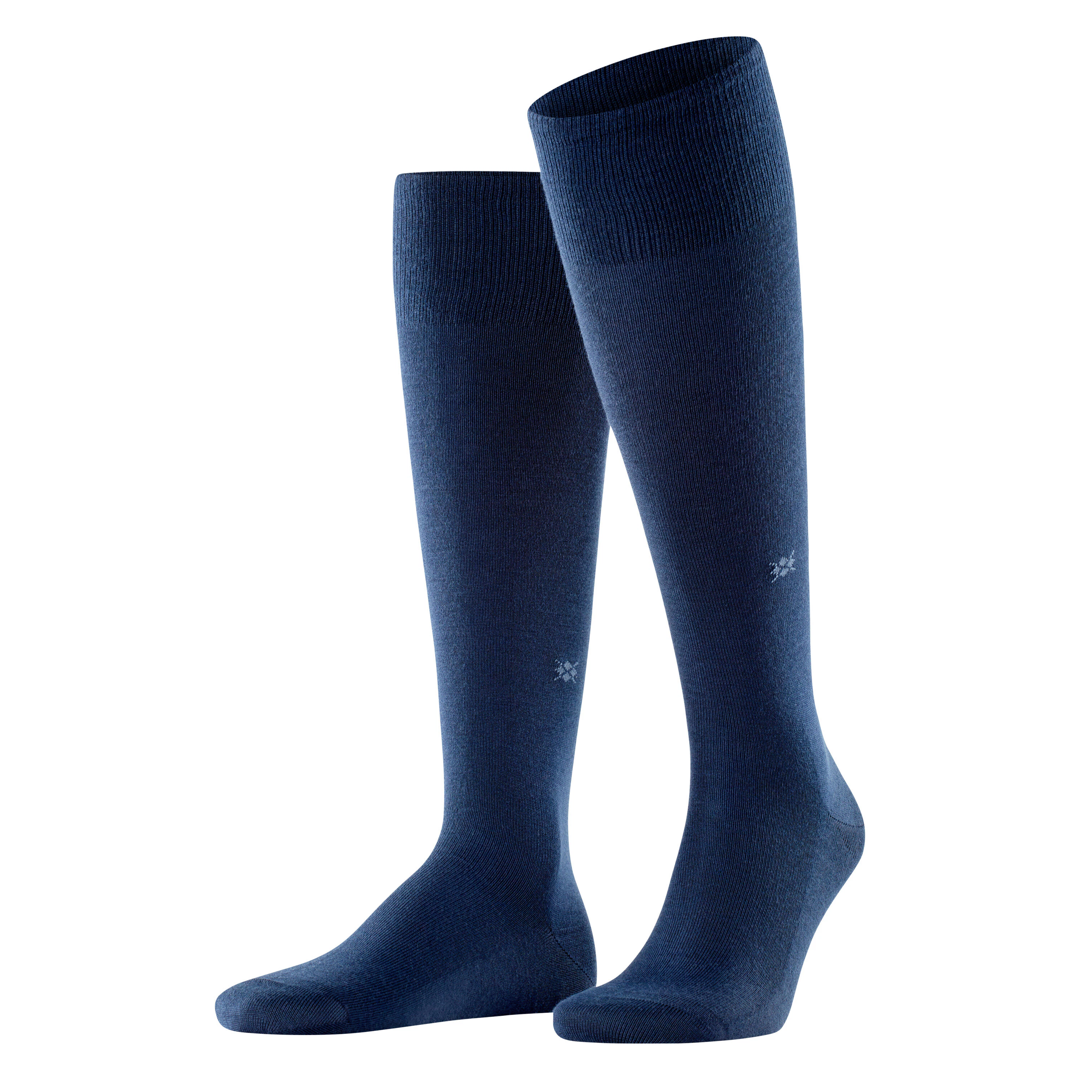 Leeds Nette kniekousen voor heren, marineblauw, geribbelde stof