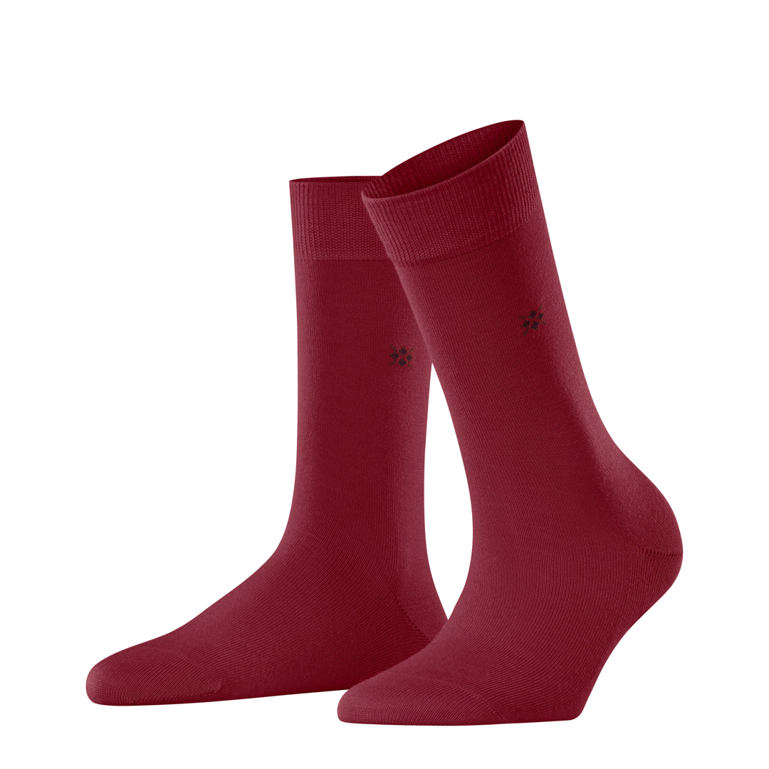 Bordeaux/cranberry dames sokken met klein sterrenlogo op de enkel, set van 2