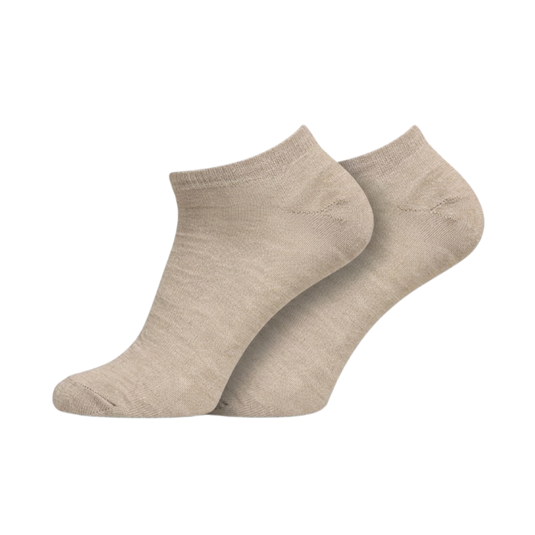 Sneakersokken 2-pack, beige, lage instaphoogte