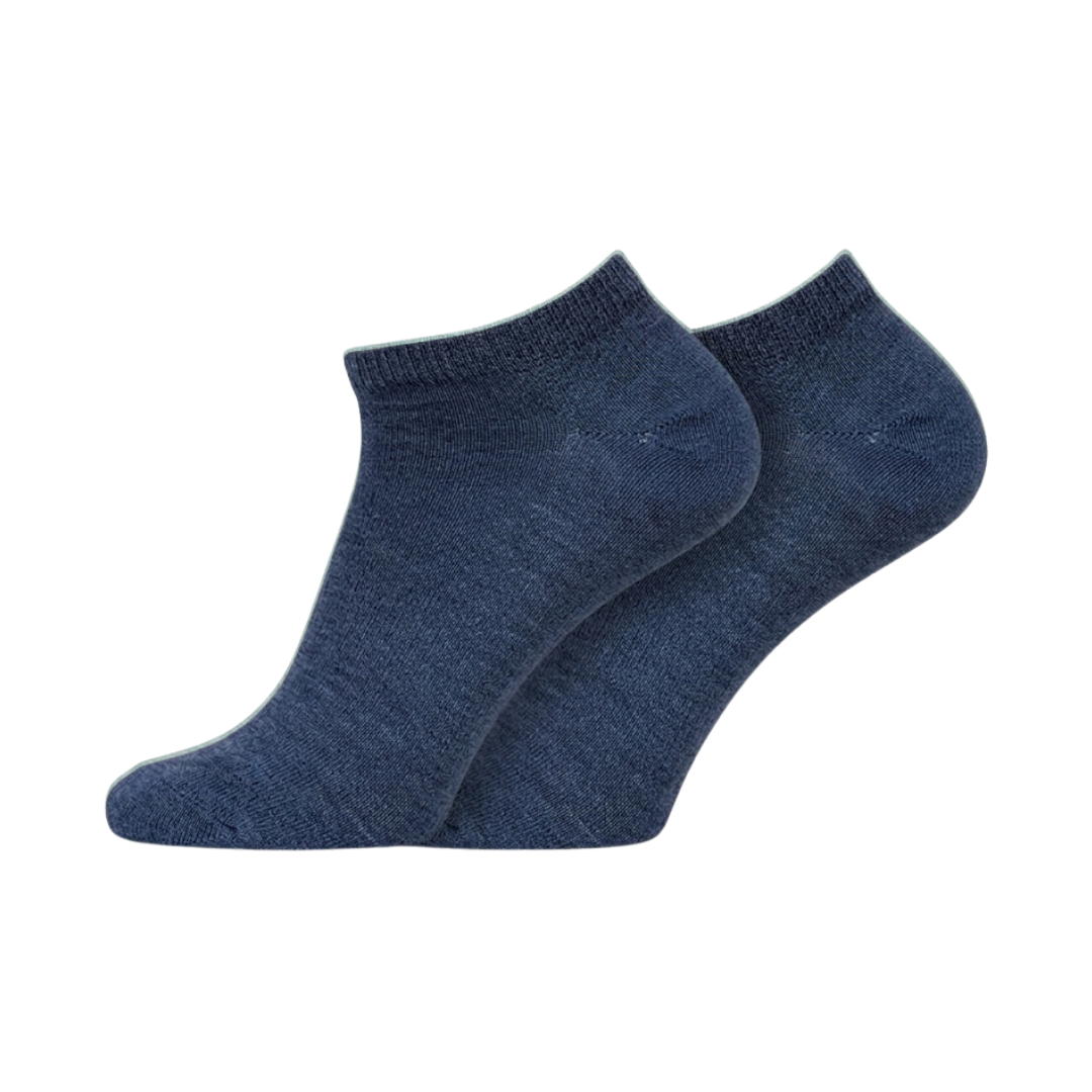 Sneakersokken 2-pack, jeansblauw, lage instaphoogte