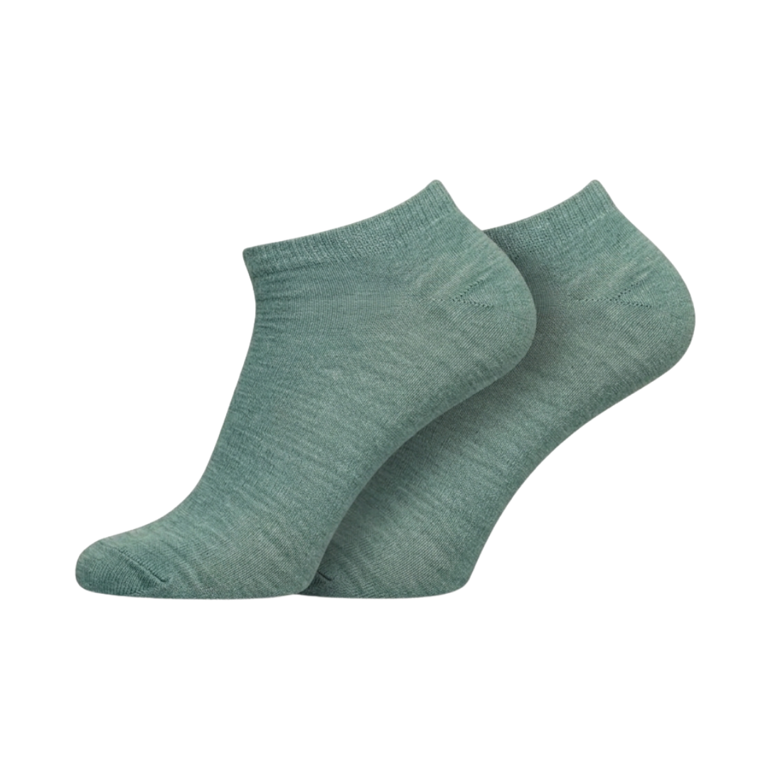 Sneakersokken 2-pack, forestgroen, lage instaphoogte