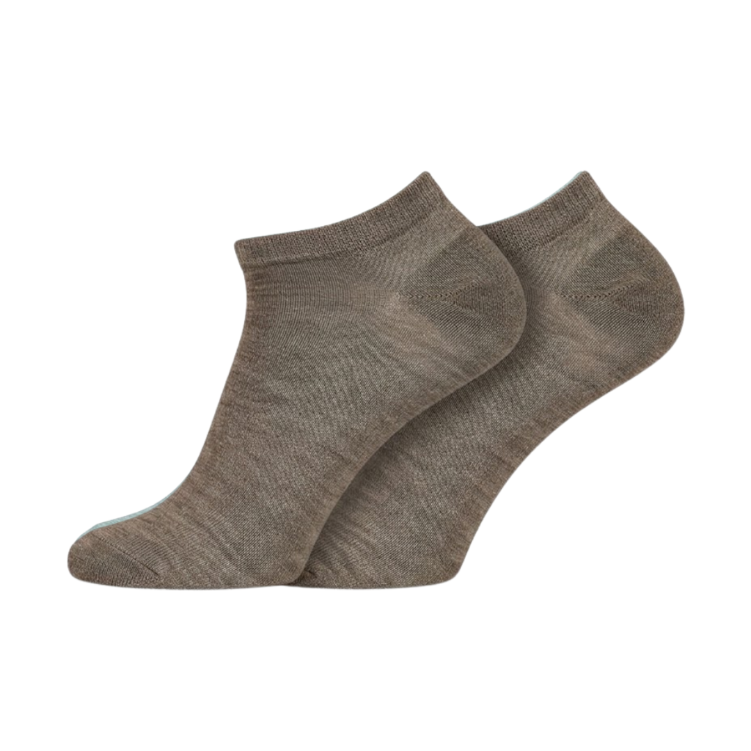 Sneakersokken 2-pack, taupe, lage instaphoogte
