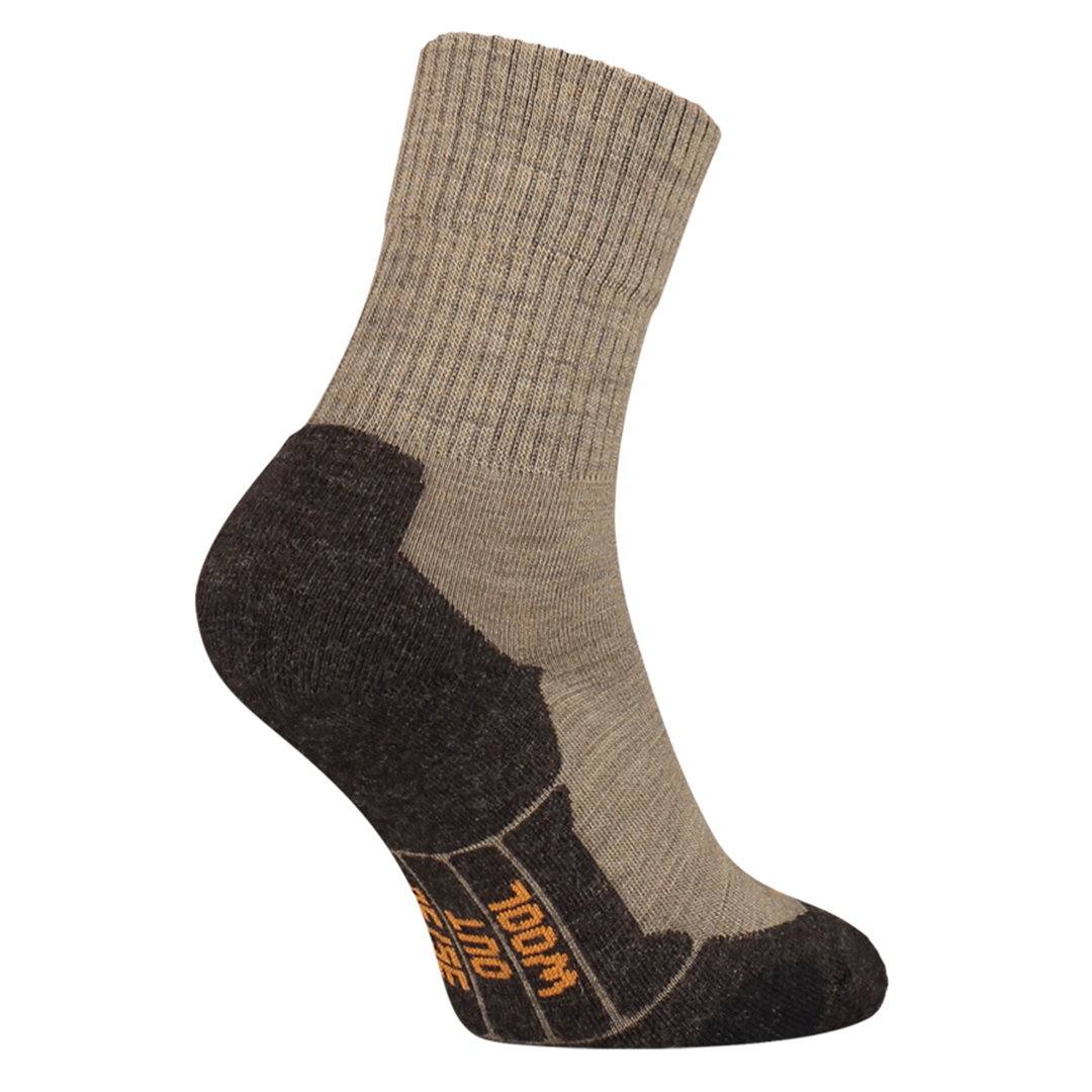 Thermo wandelsok S12 kleur beige met zwarte inzetstukken bij hiel en teen