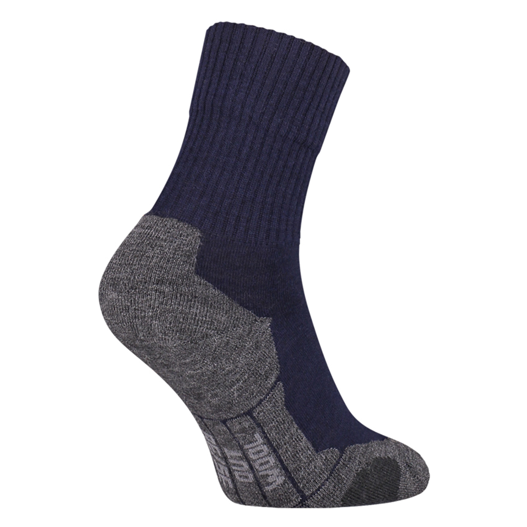 Thermo wandelsok S12 marineblauw met grijze zool en voelbare gripopdruk