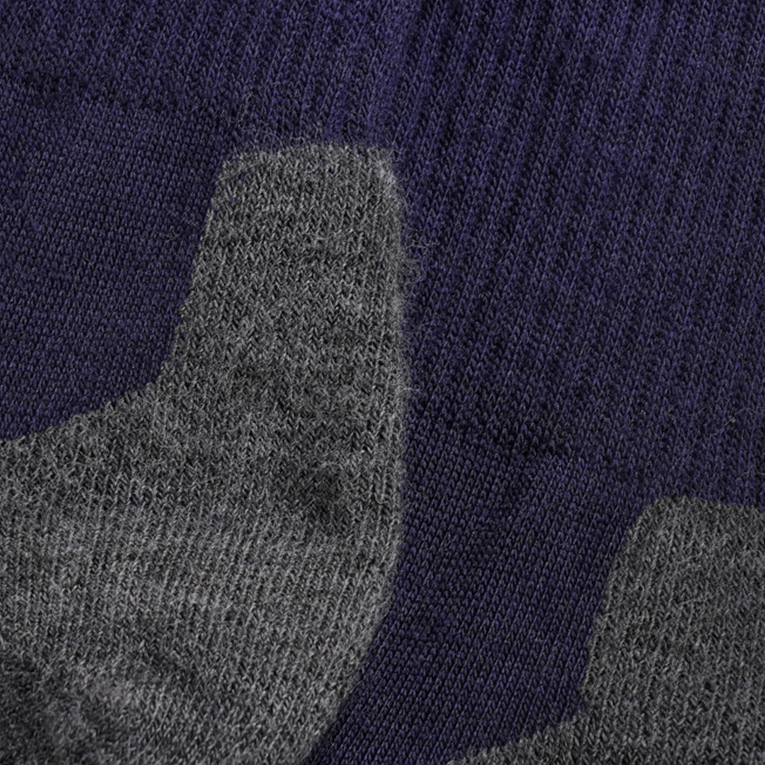 Thermo wandelsok S12 marineblauw: close-up van grijze comfort-inzet