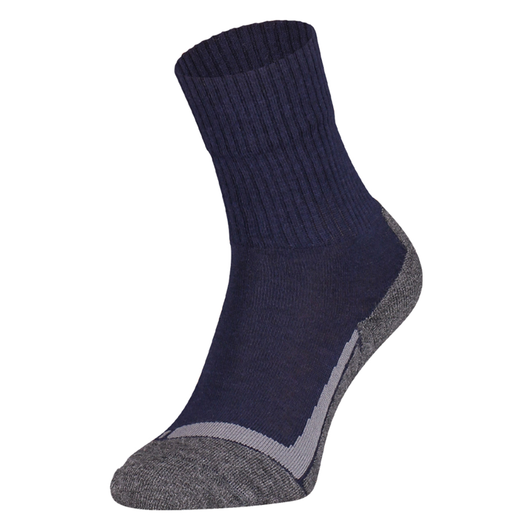 Thermo wandelsok S12 marineblauw met grijze hiel/teen en contrasterende inzet