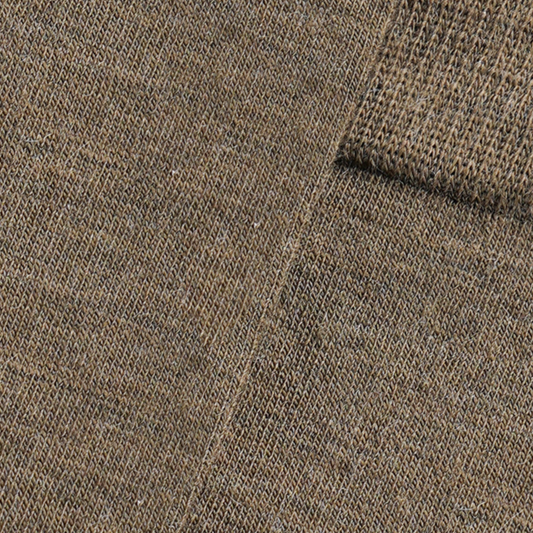 Stofdetail sokken met badstof voetbed, beige merinowol