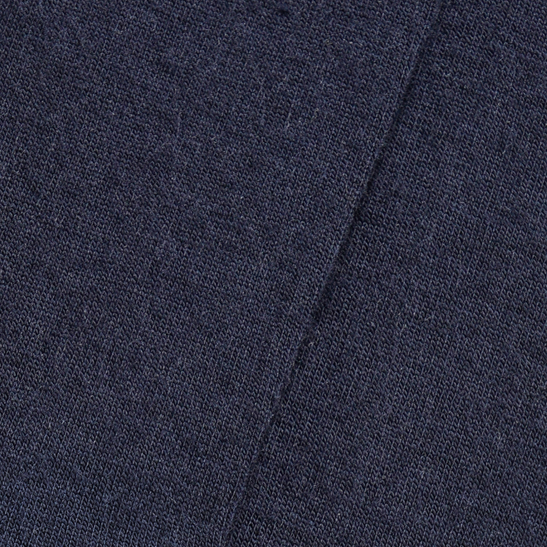 Nette kniekousen met badstof voetbed - marine, gebreid detail