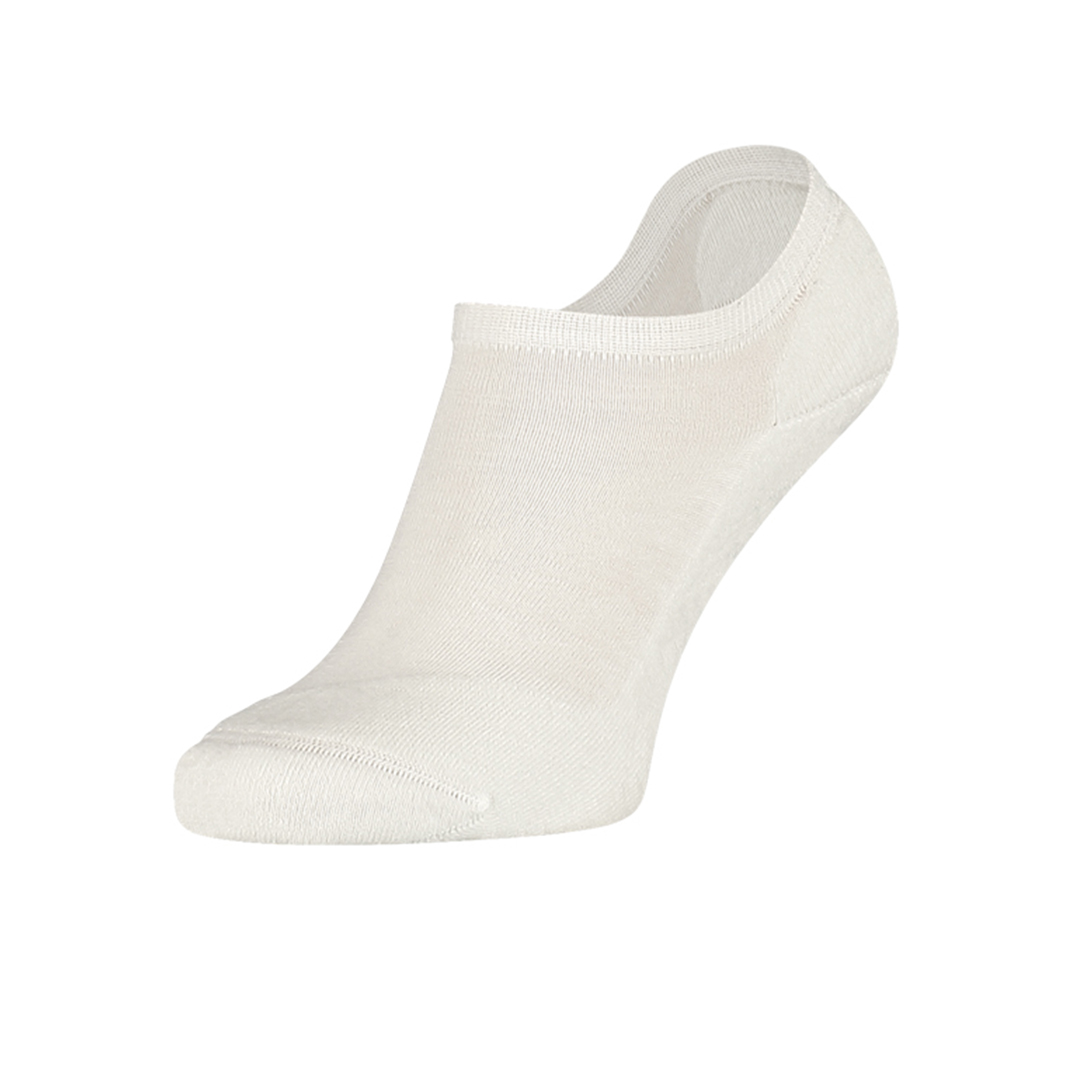 Witte sneakersokken met badstof voetbed, lage enkel, effen brei