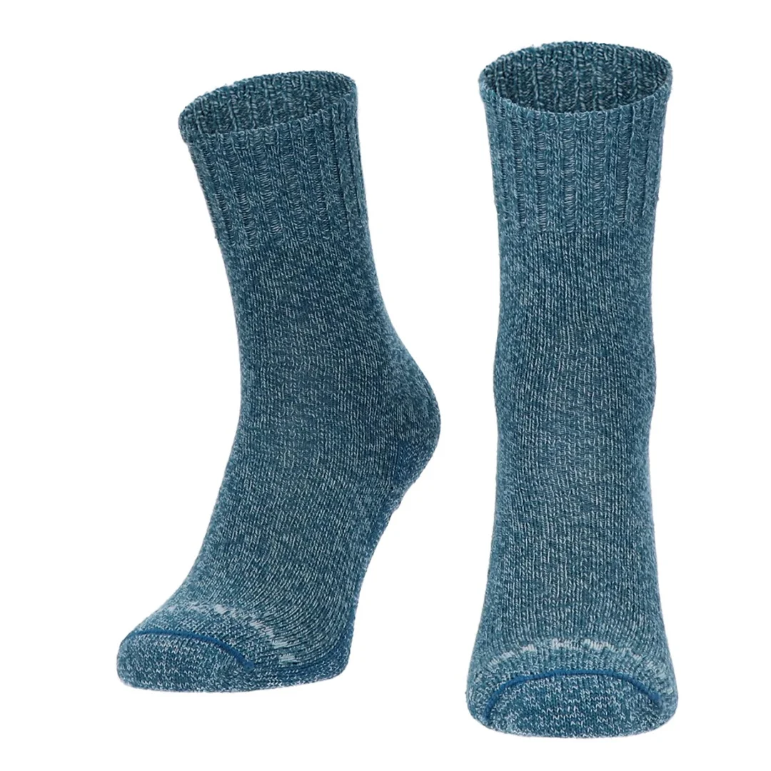 Teal diabetessokken met blauwe hiel- en teenaccenten
