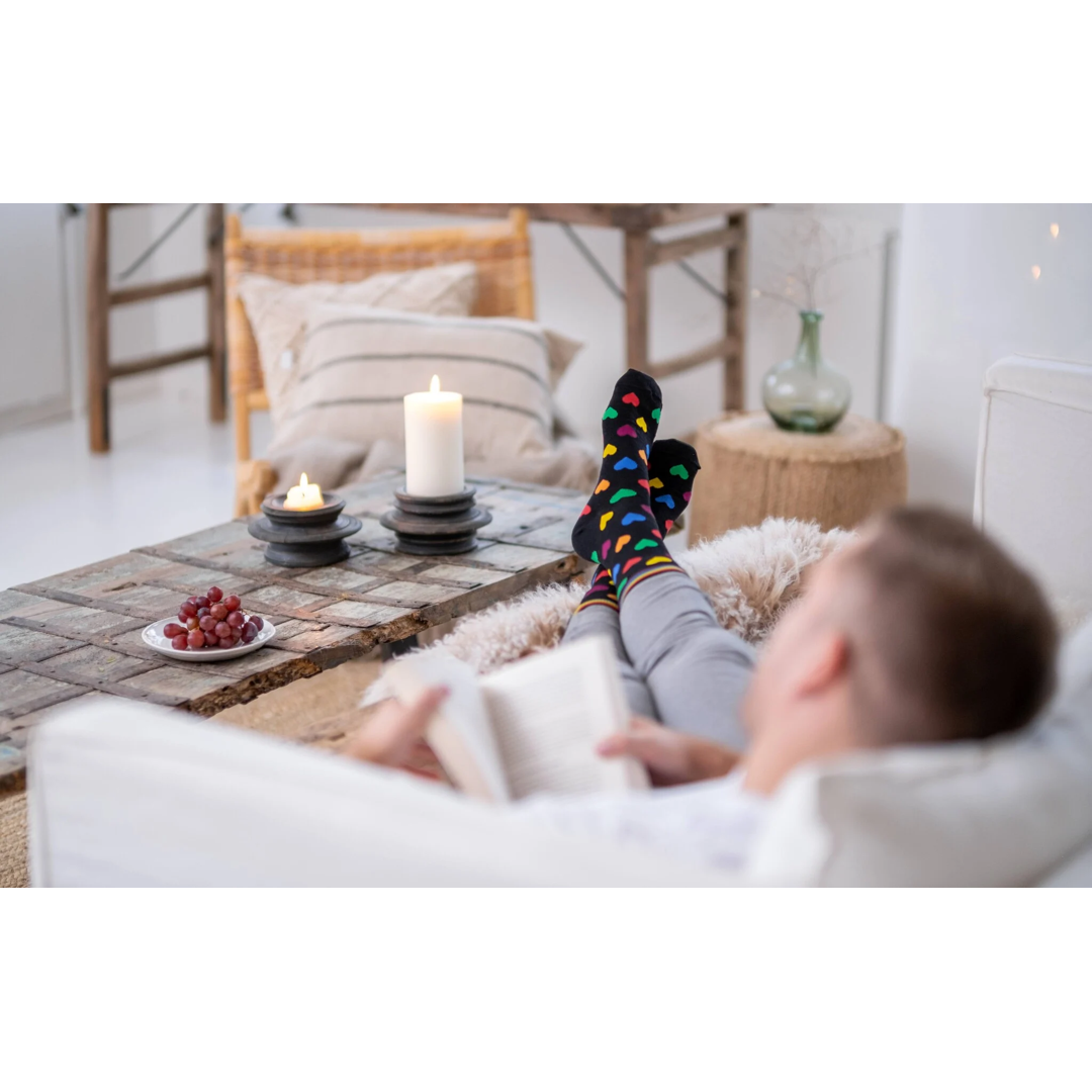 Alledaagse Sokken met Print - Rainbow Hearts