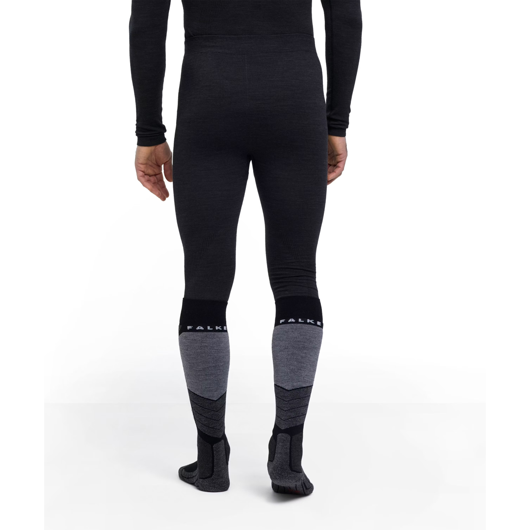 Merinowol thermolegging 3/4 voor heren, achteraan met contrastpanelen bij knie en schenen.
