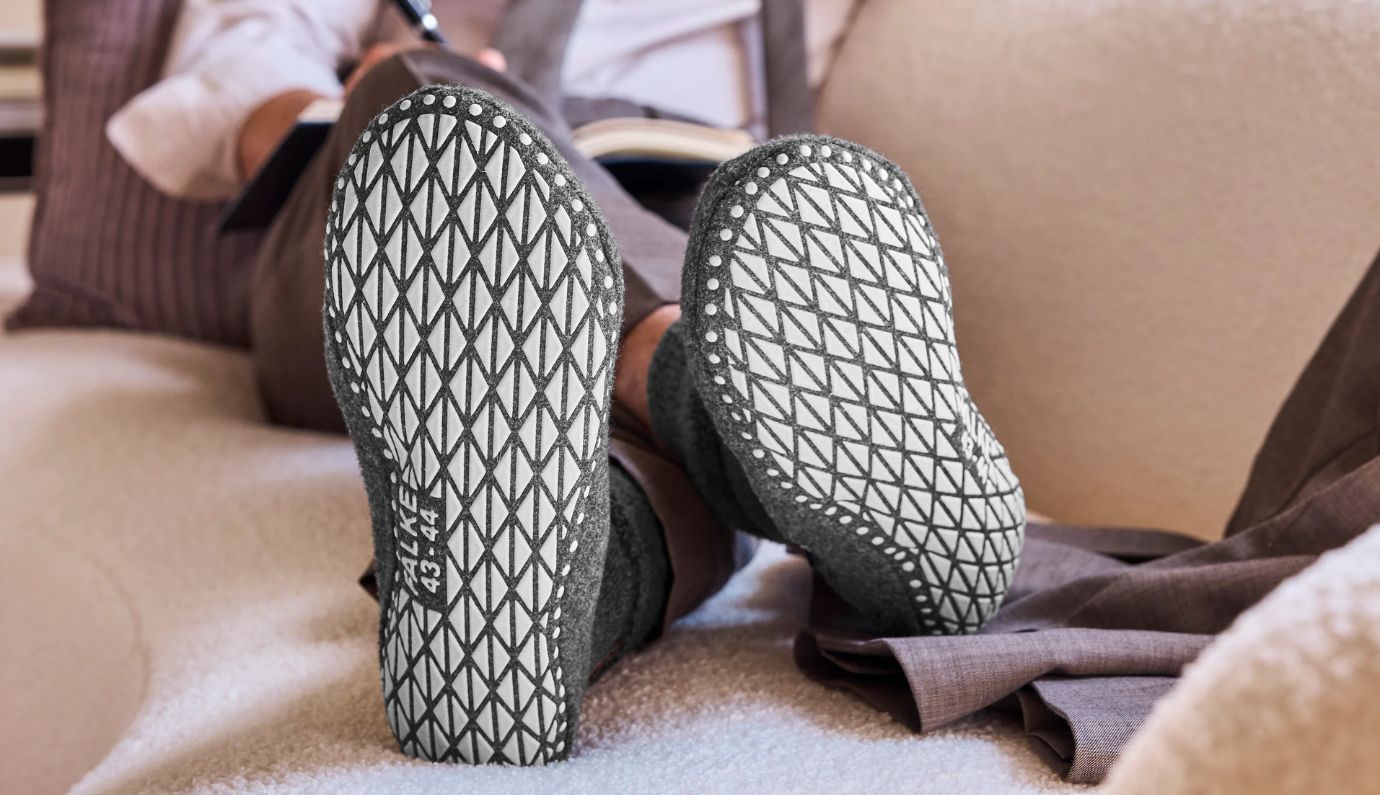 merino wollen heren sloffen met anti-slip