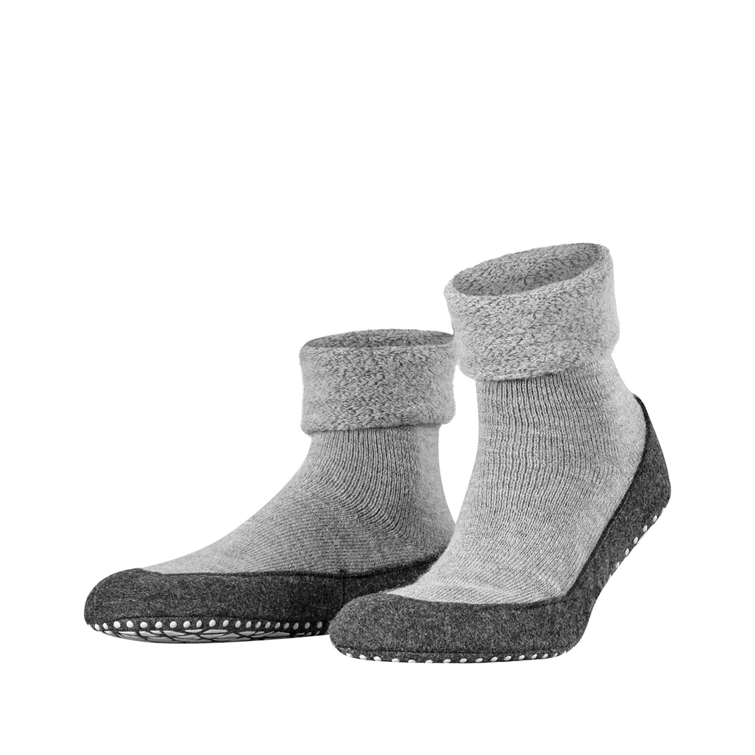 Cosyshoe pantoffels voor heren in lichtgrijs met geribde soklook en grijze profielzool