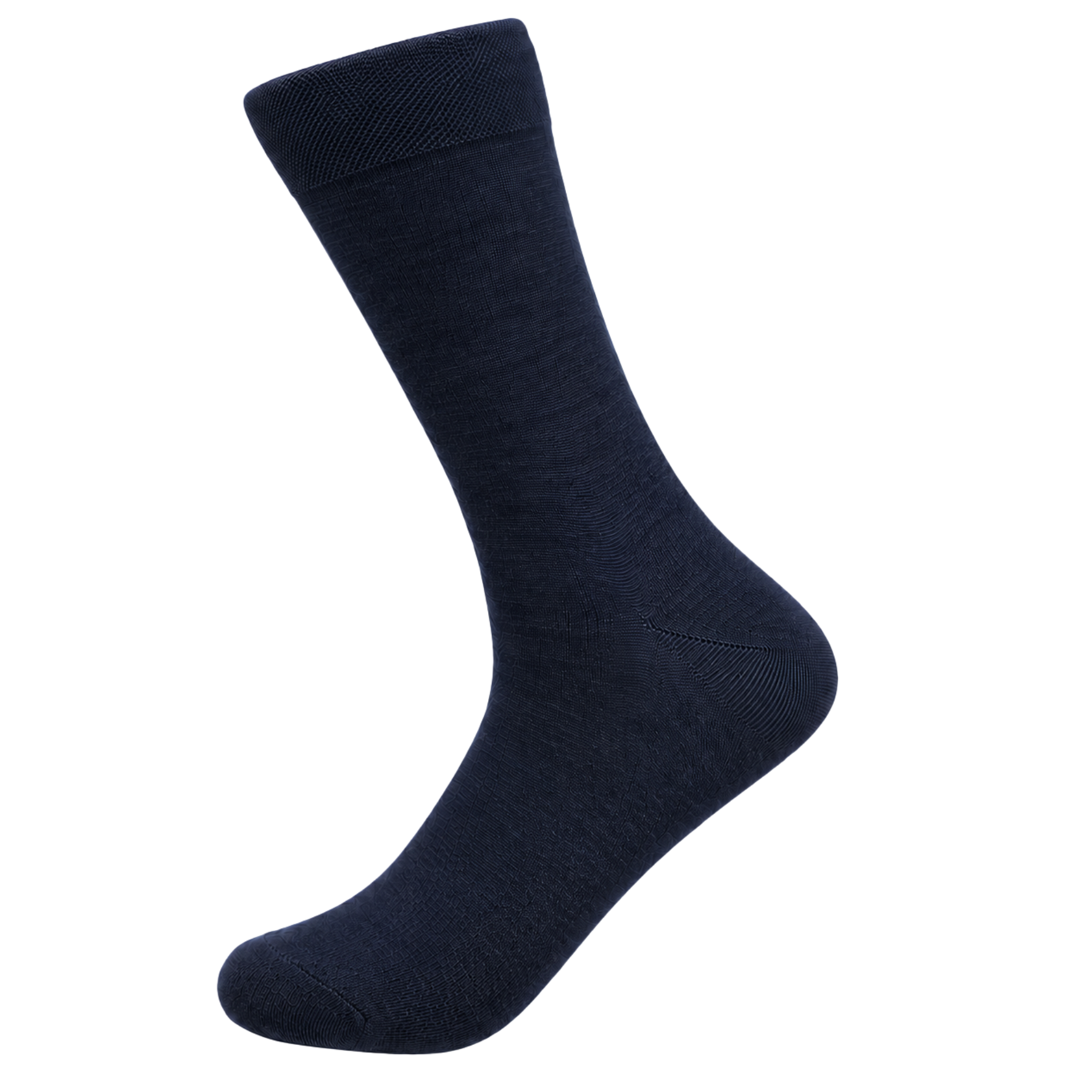 Merinowolsokken met badstof zool, marineblauw