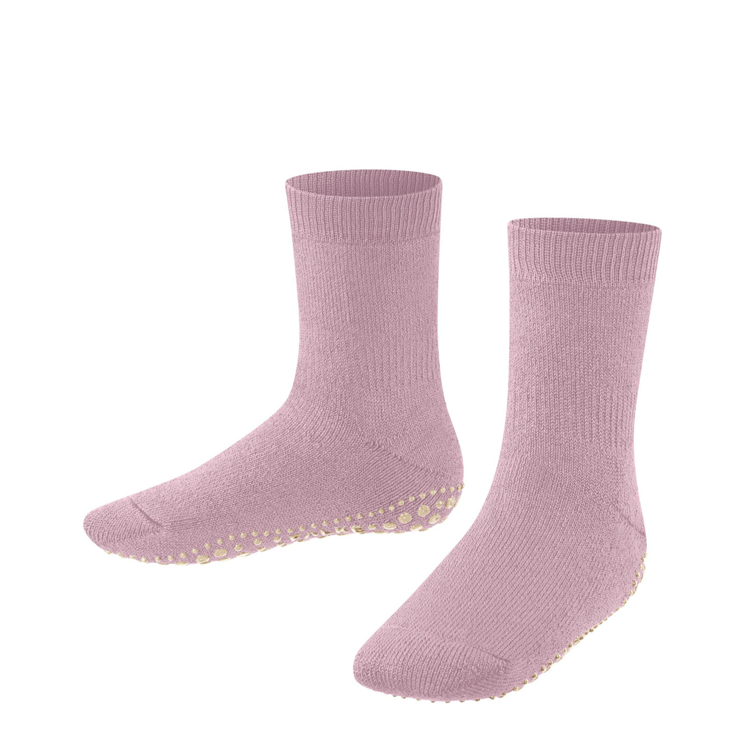 Roze huissokken voor kids met anti-slip nopjes op de zool