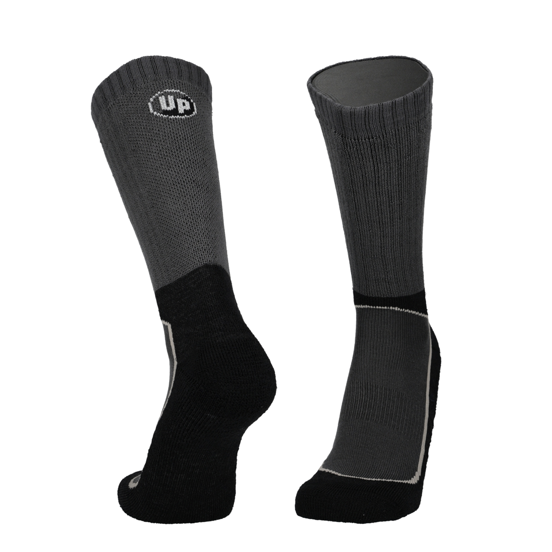 Donkere wandelsokken met contrastrand en Up-logo