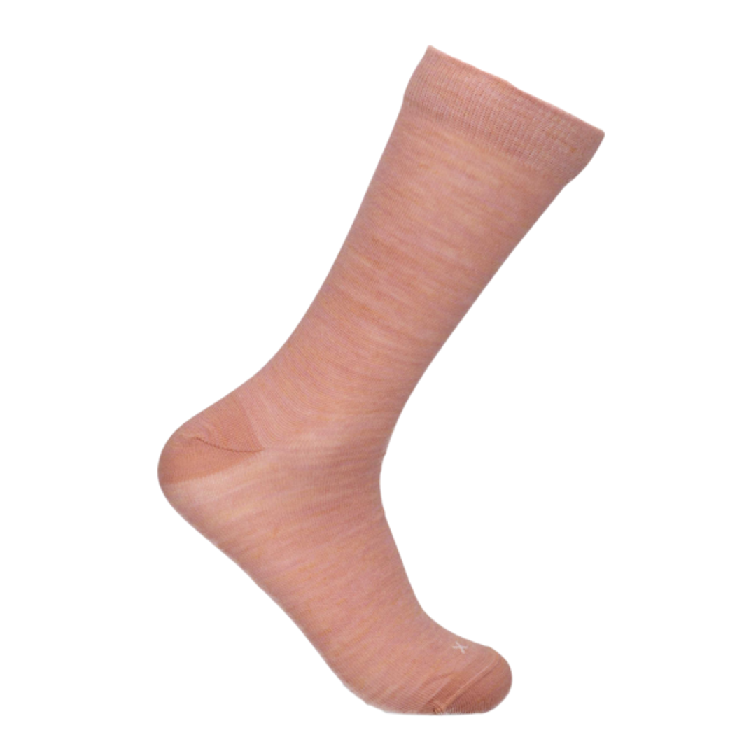 Merinowollen sokken met Tencel™ in peachy pink, effen crewmodel